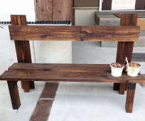 ガーデン　ウッドチェア　茶